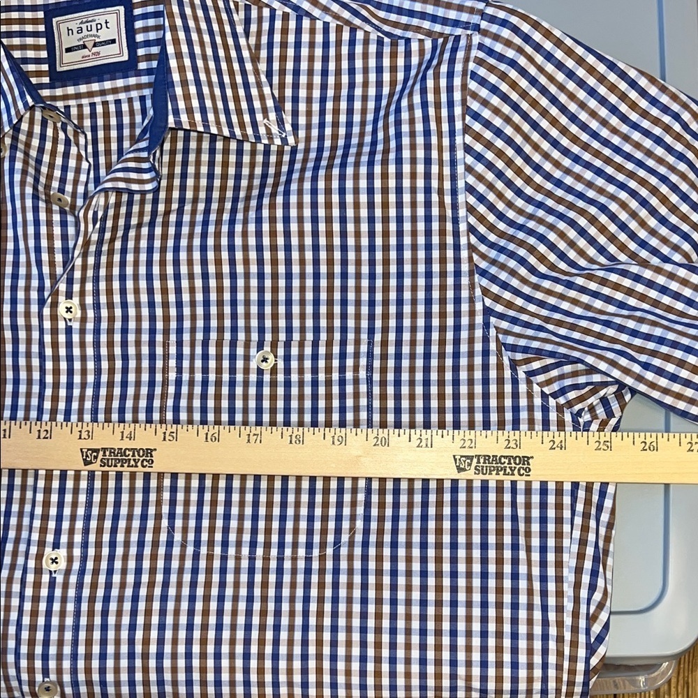 Happy Cotton Men's Blue and White Checkered Shirt XL - Picture 5 of 5